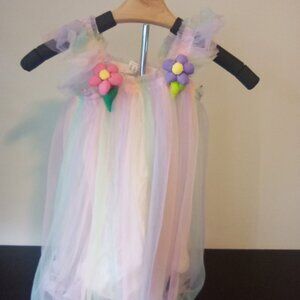 Rainbow Tulle Dress Size 120